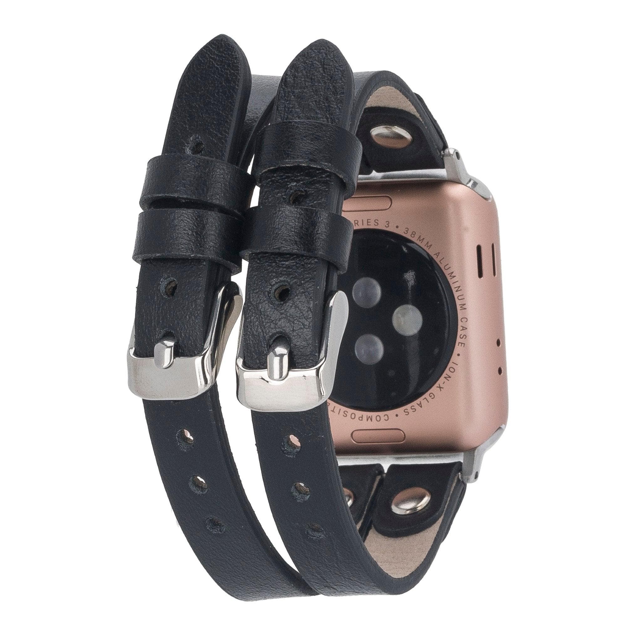 Durham Ely Leather Apple Watch Double Band - saracleather