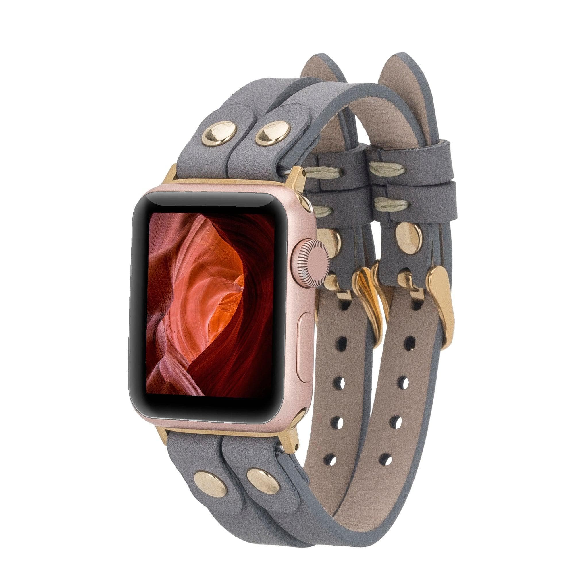 Durham Ely Leather Apple Watch Double Band - saracleather