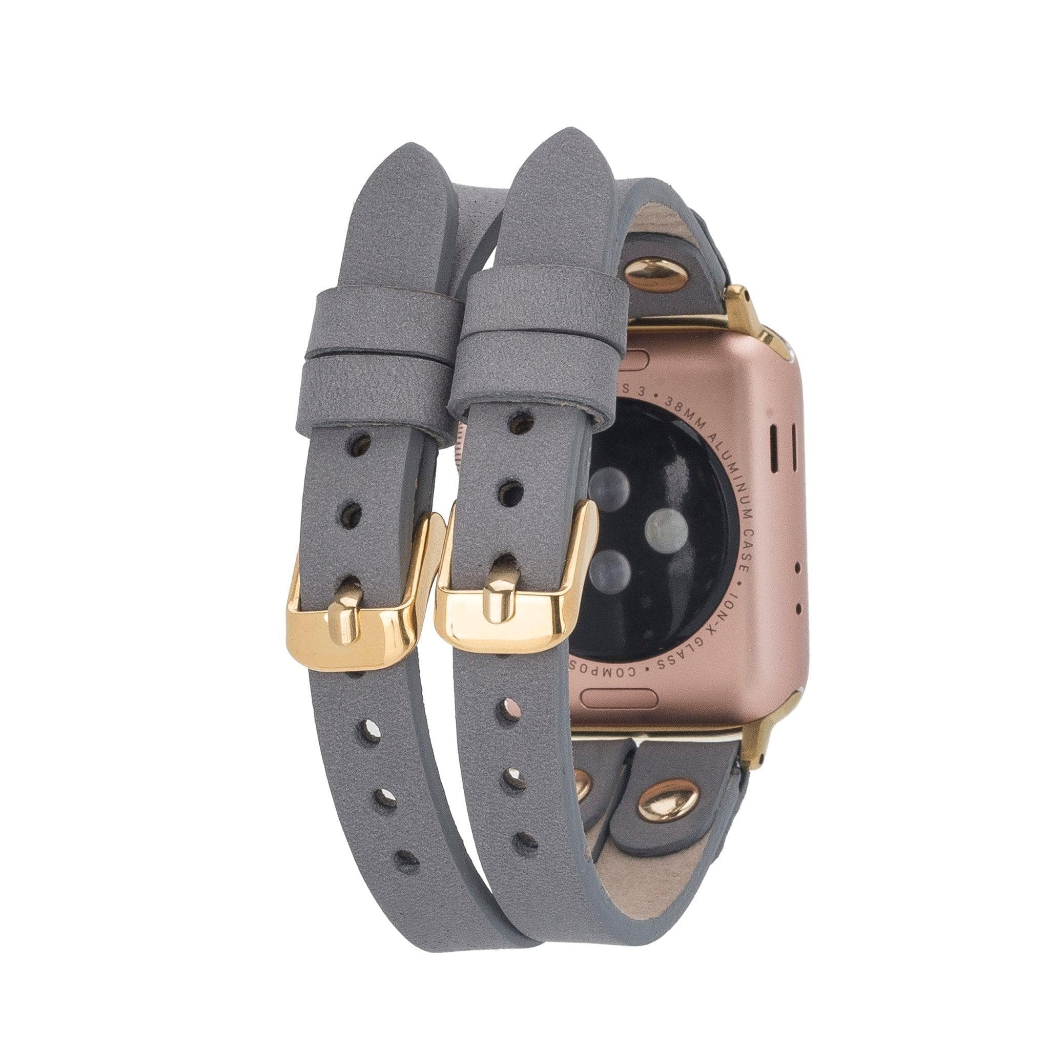 Durham Ely Leather Apple Watch Double Band - saracleather