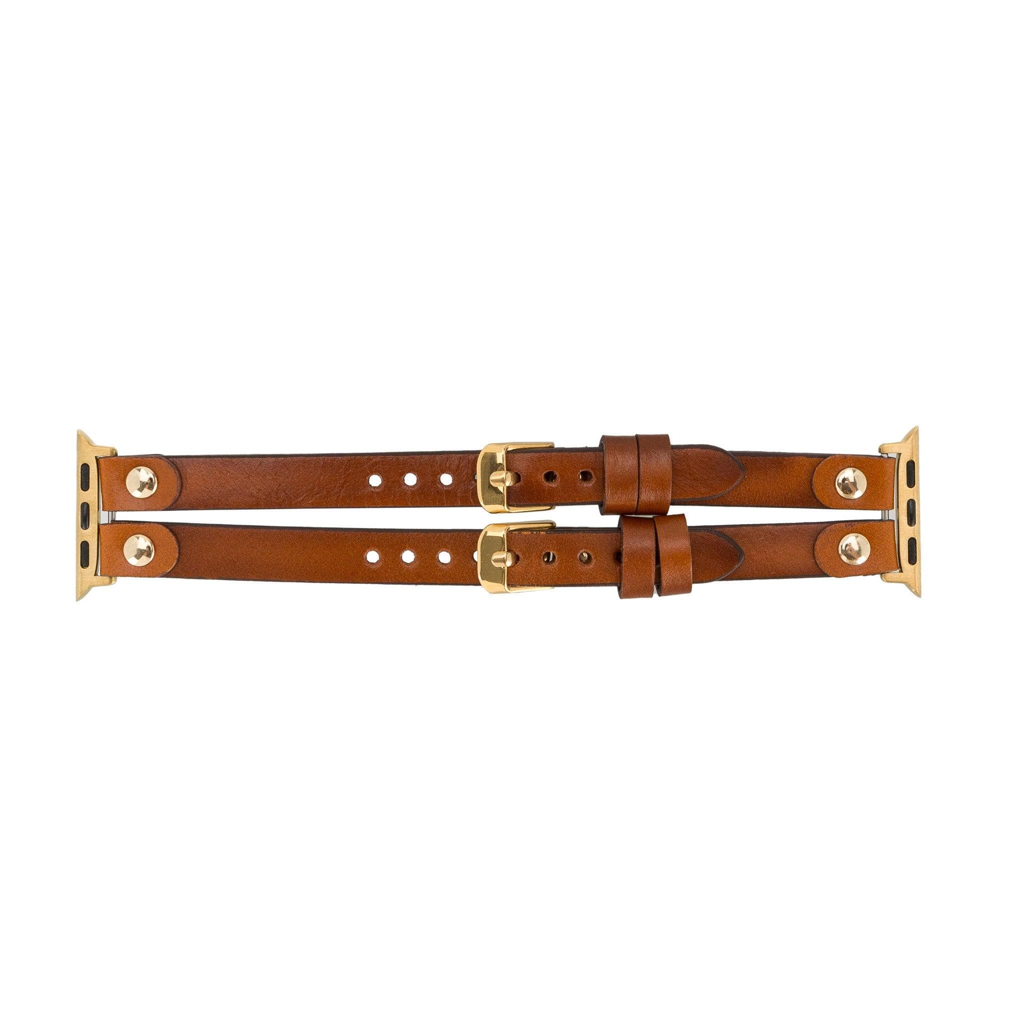 Durham Ely Leather Apple Watch Double Band - saracleather