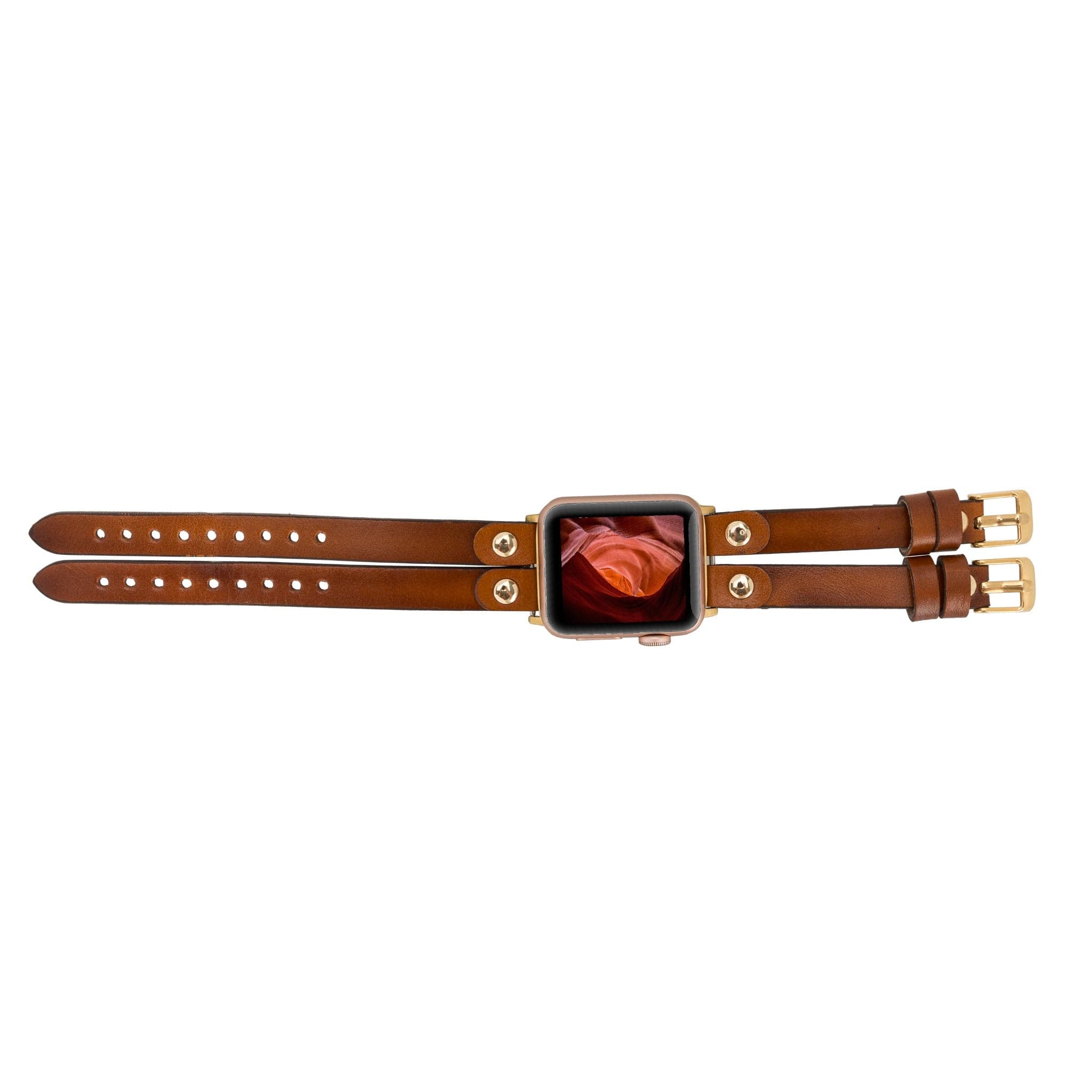 Durham Ely Leather Apple Watch Double Band - saracleather