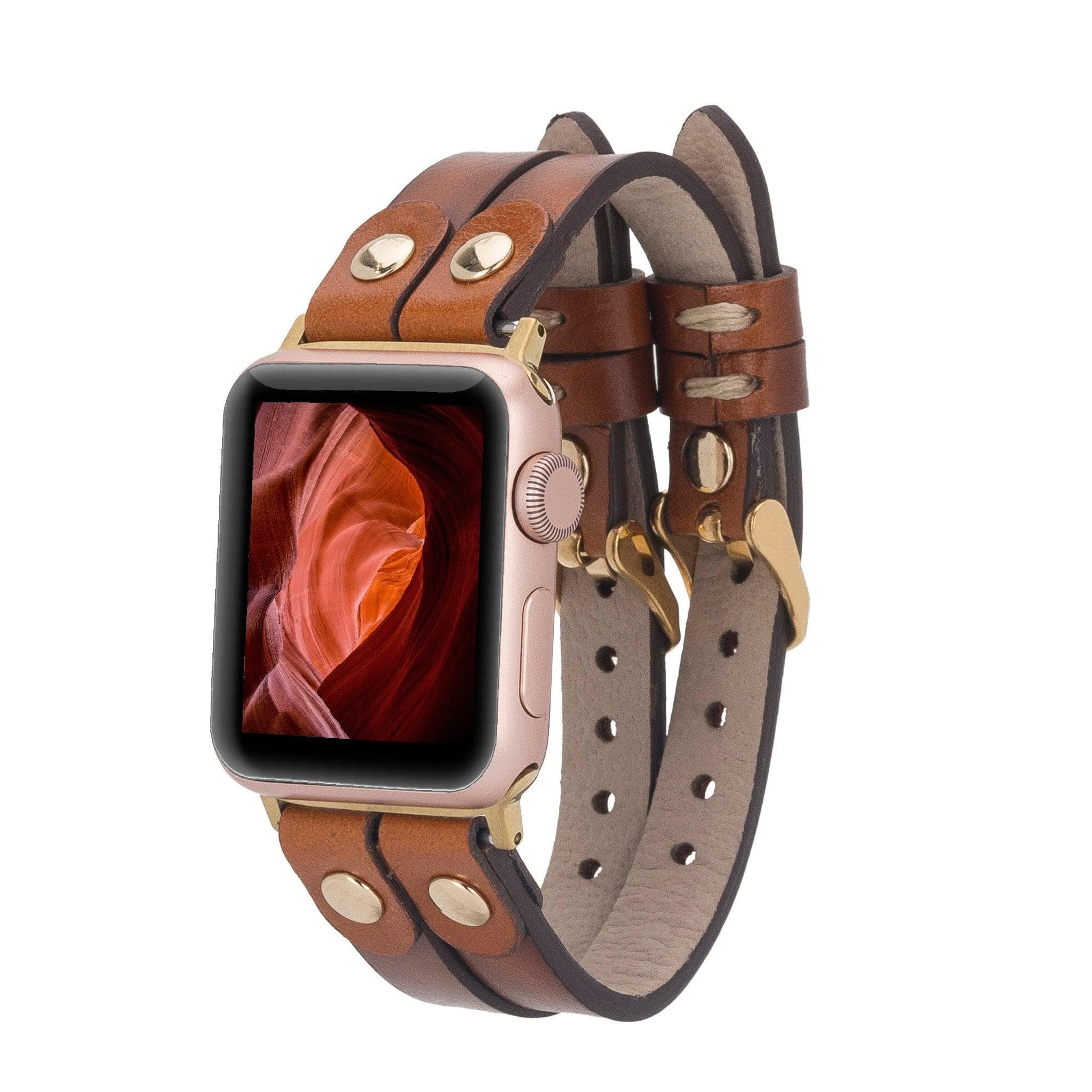 Durham Ely Leather Apple Watch Double Band - saracleather