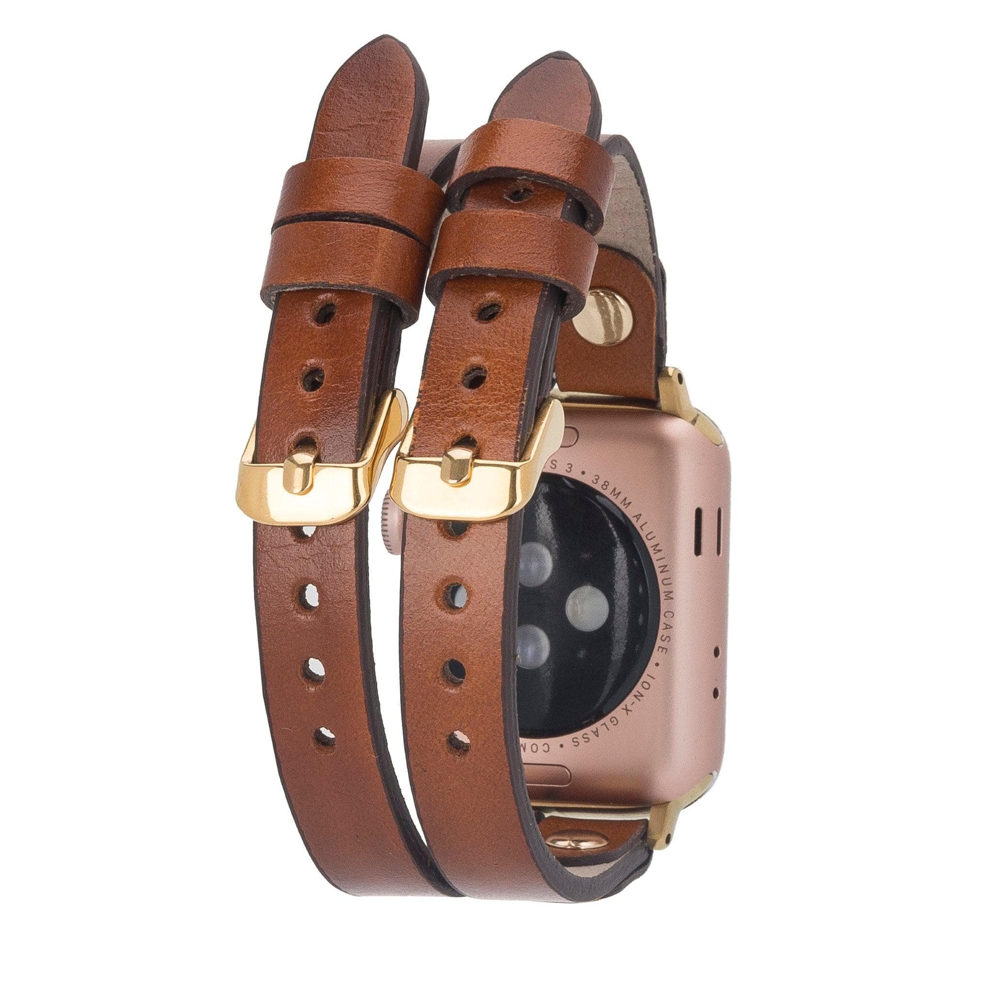 Durham Ely Leather Apple Watch Double Band - saracleather