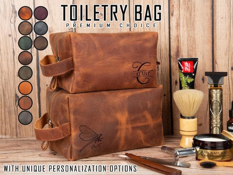 Eve Genuine Leather Dopp Kit, Medium