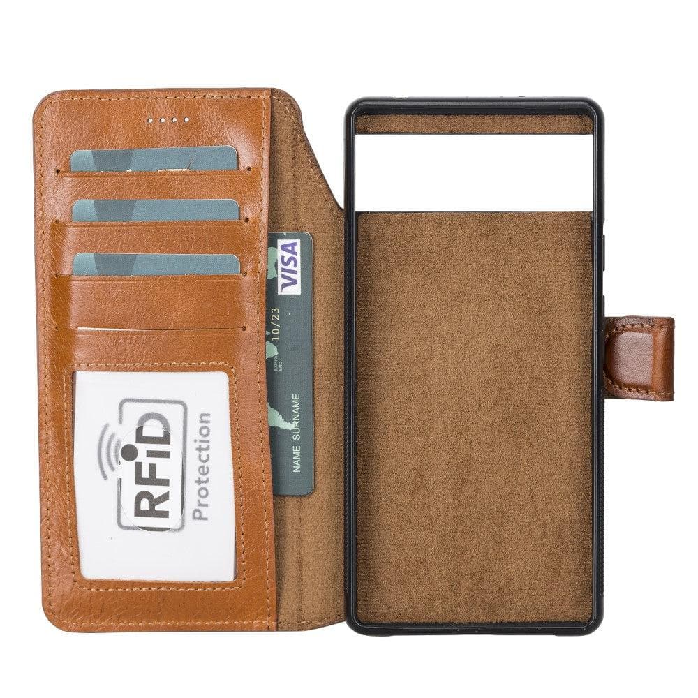 Magic Google Pixel 6 Pro Detachable Leather Wallet Case - saracleather