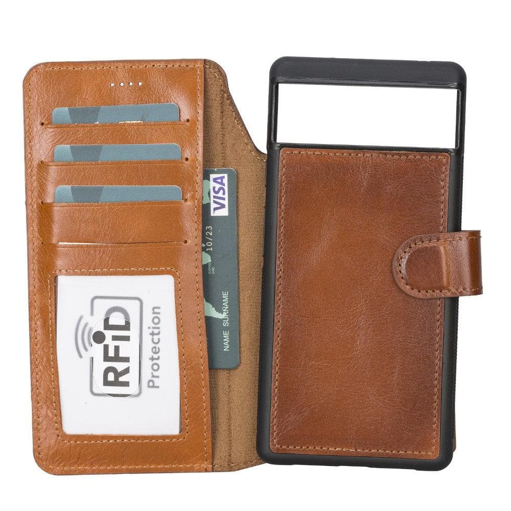 Magic Google Pixel 6 Pro Detachable Leather Wallet Case - saracleather
