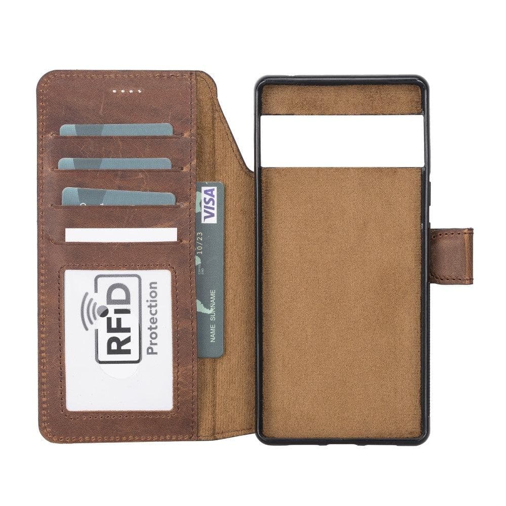 Magic Google Pixel 6 Pro Detachable Leather Wallet Case - saracleather