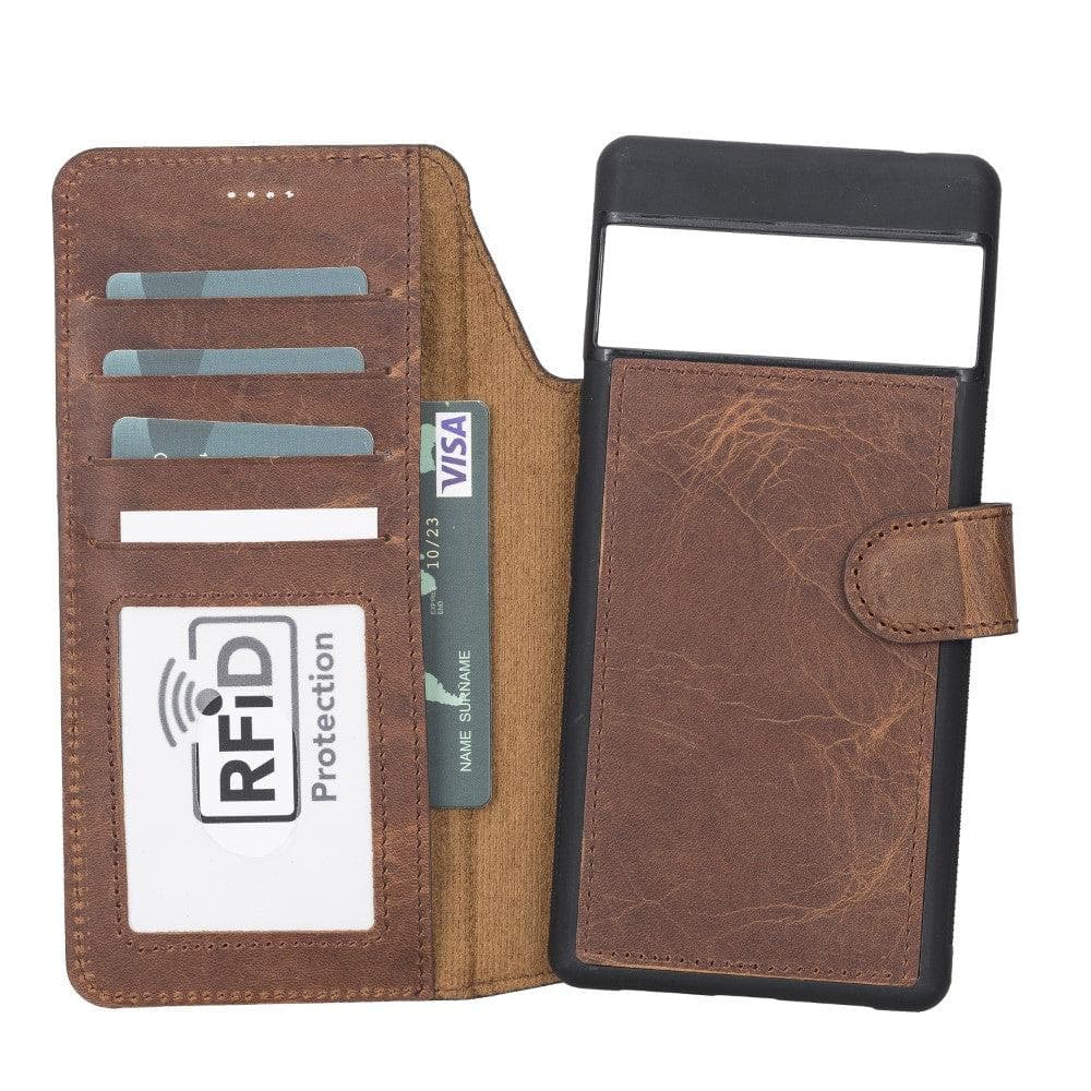 Magic Google Pixel 6 Pro Detachable Leather Wallet Case - saracleather