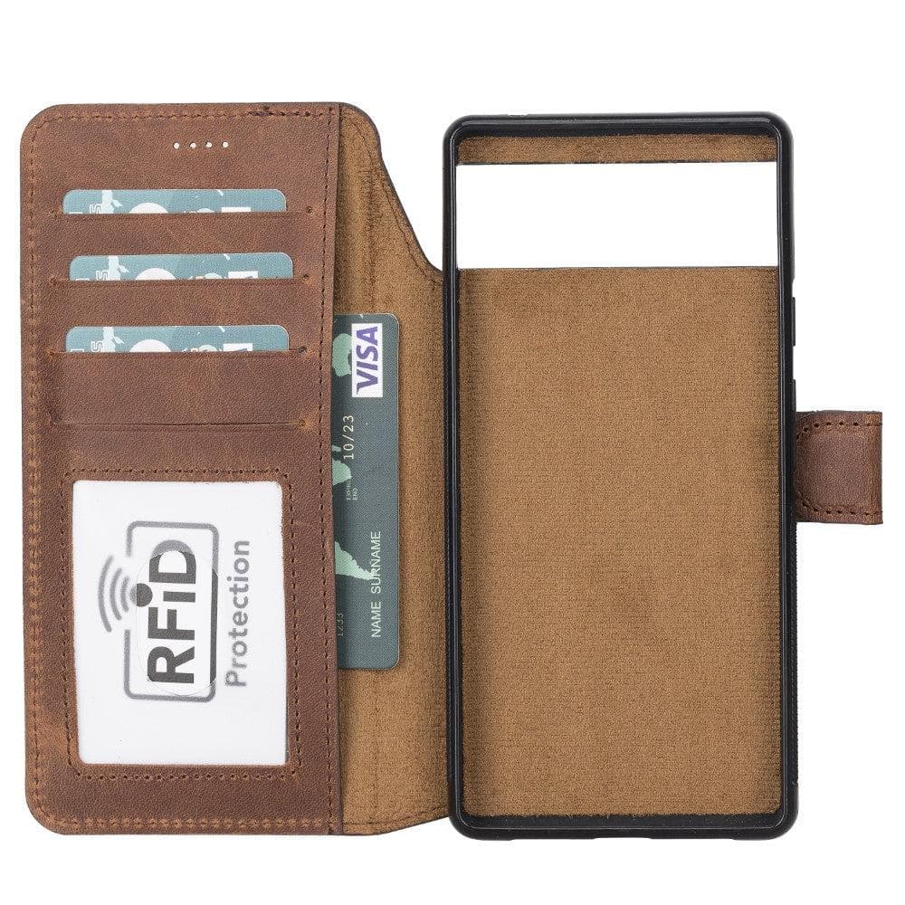 Magic Google Pixel 6 Pro Detachable Leather Wallet Case - saracleather