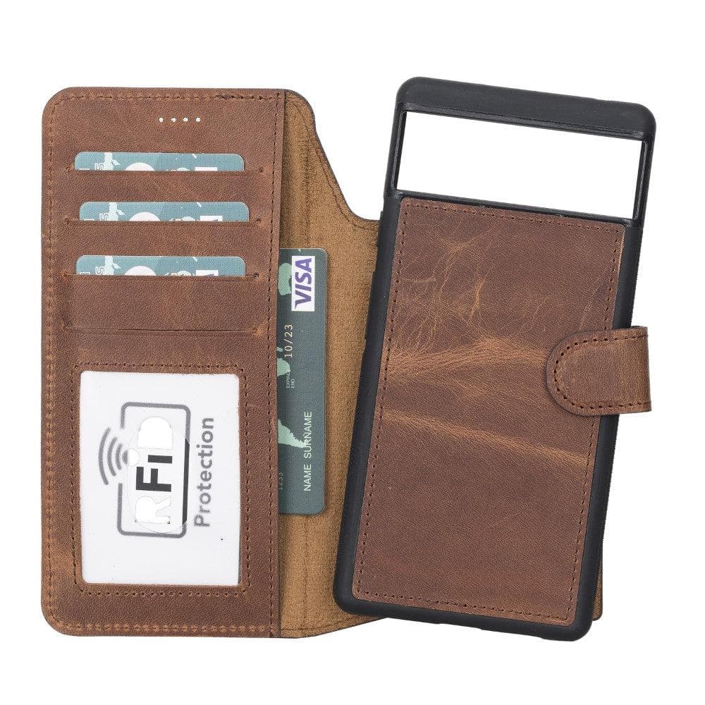 Magic Google Pixel 6 Pro Detachable Leather Wallet Case - saracleather
