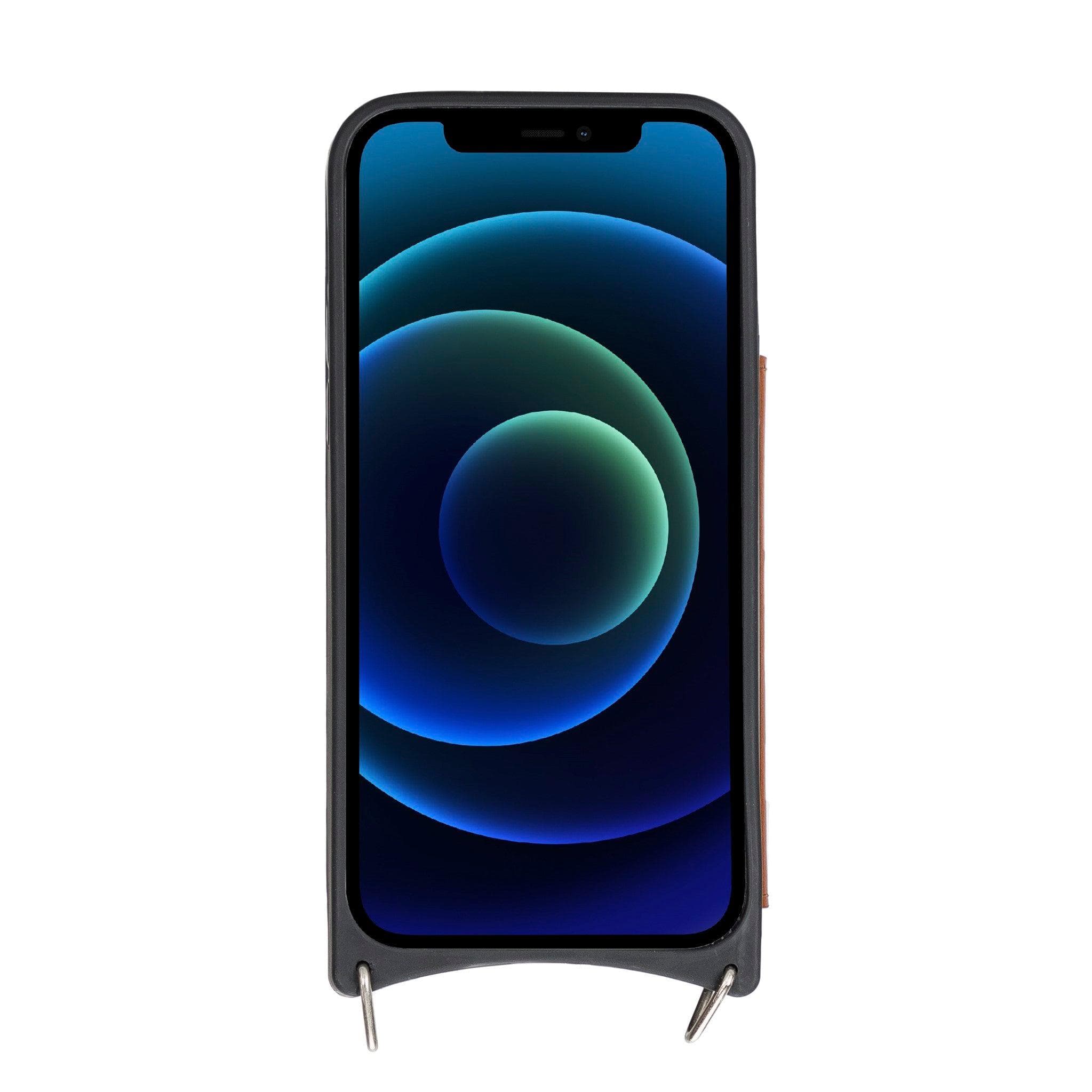 Saff iPhone 12 Pro Max Leather Case with Shoulder Strap - saracleather