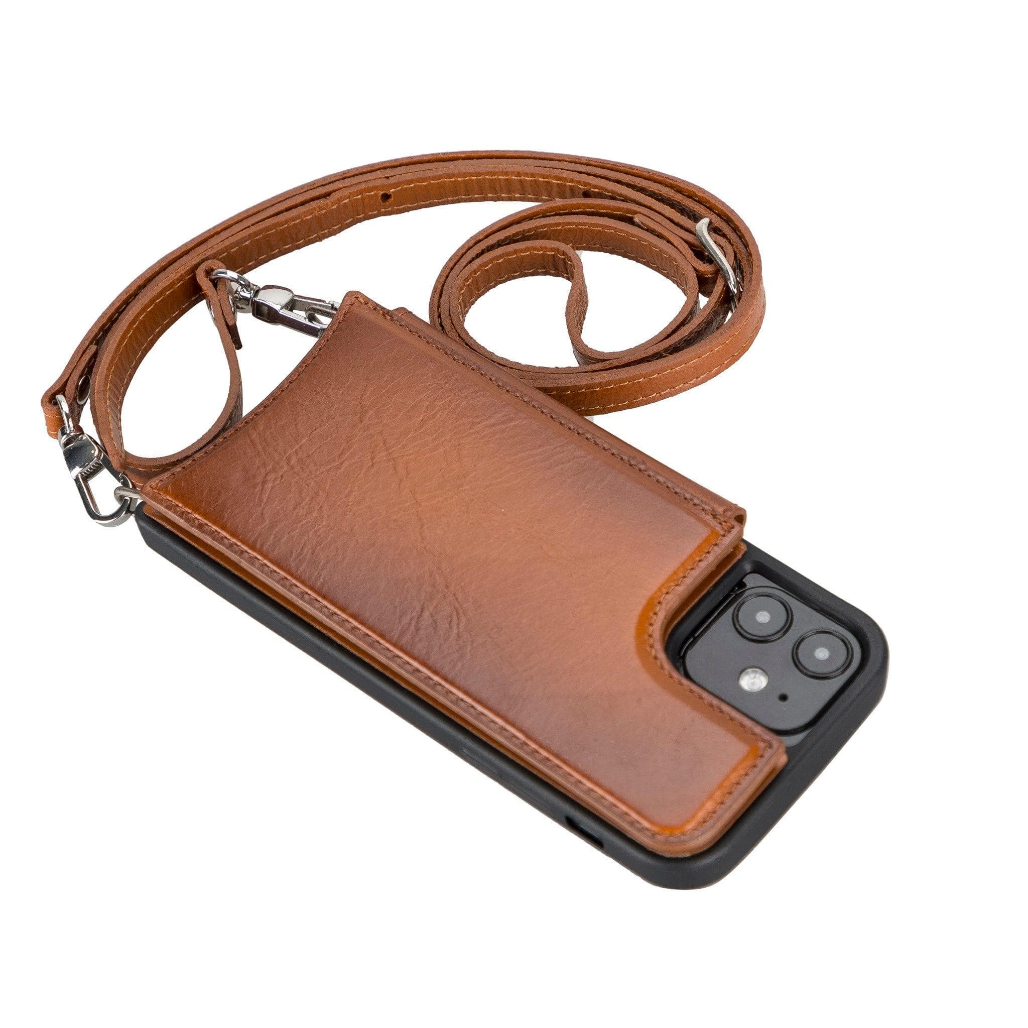 Saff iPhone 12 Pro Max Leather Case with Shoulder Strap - saracleather