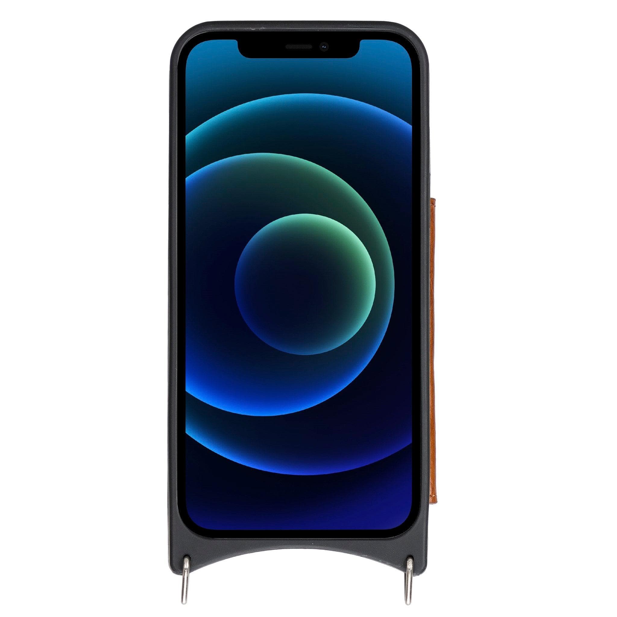 Saff iPhone 12 Pro Max Leather Case with Shoulder Strap - saracleather