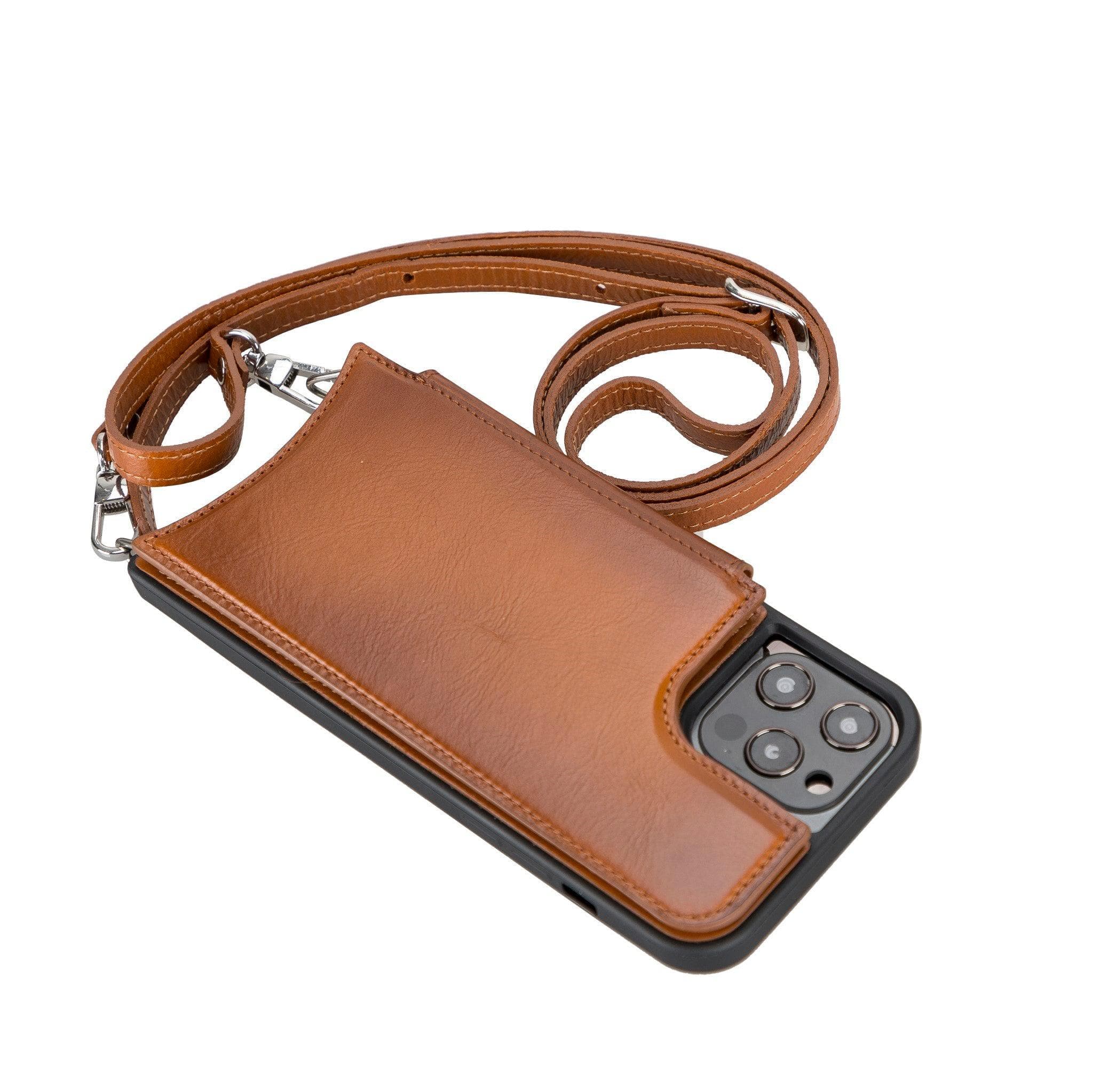 Saff iPhone 12 Pro Max Leather Case with Shoulder Strap - saracleather