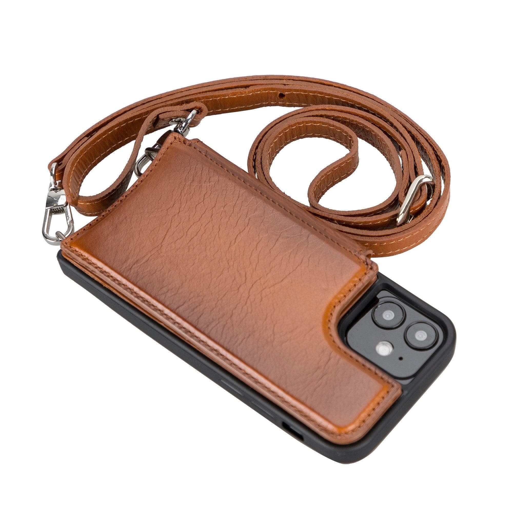 Saff iPhone 12 Pro Max Leather Case with Shoulder Strap - saracleather