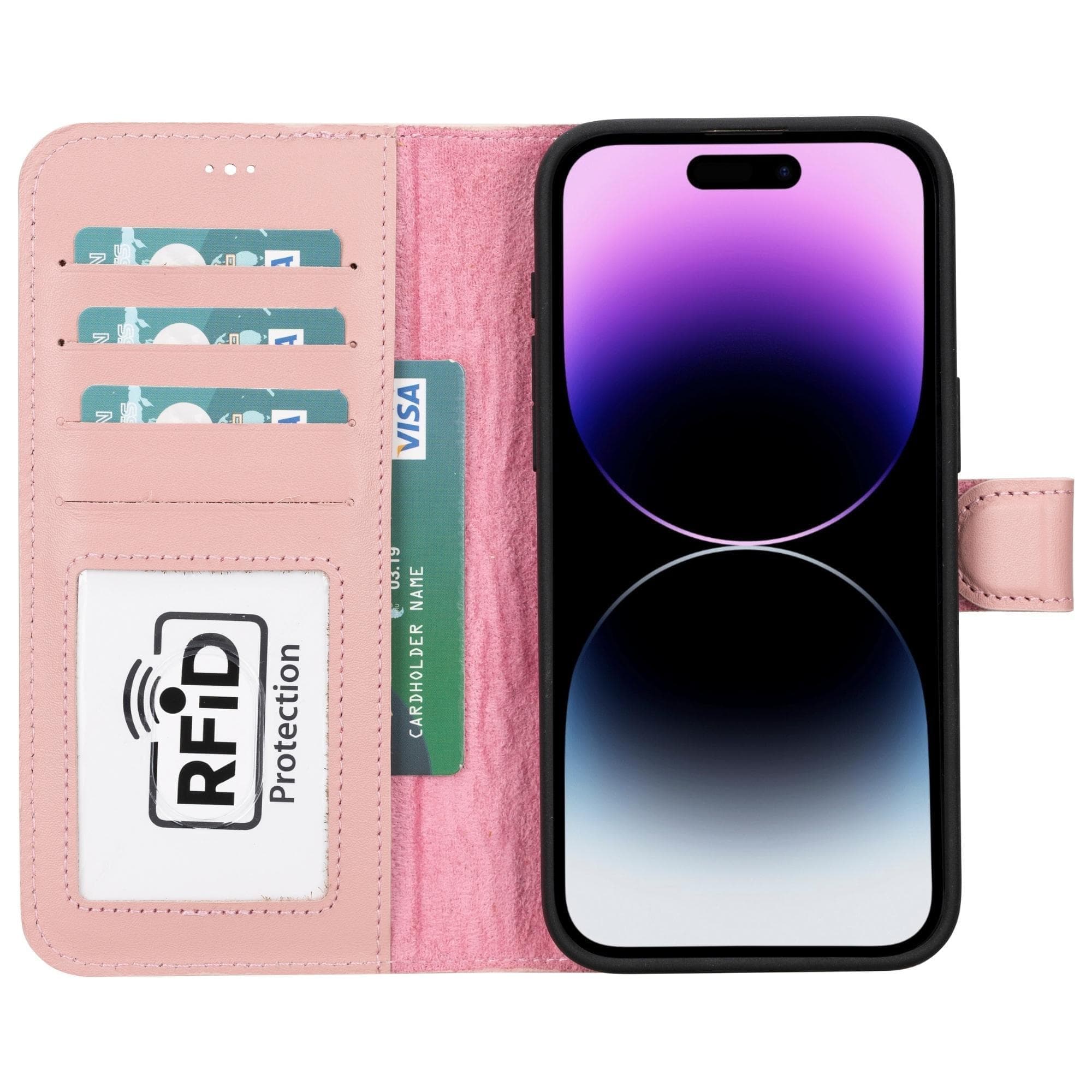 Magic iPhone 15 Genuine Leather Detachable Wallet Case
