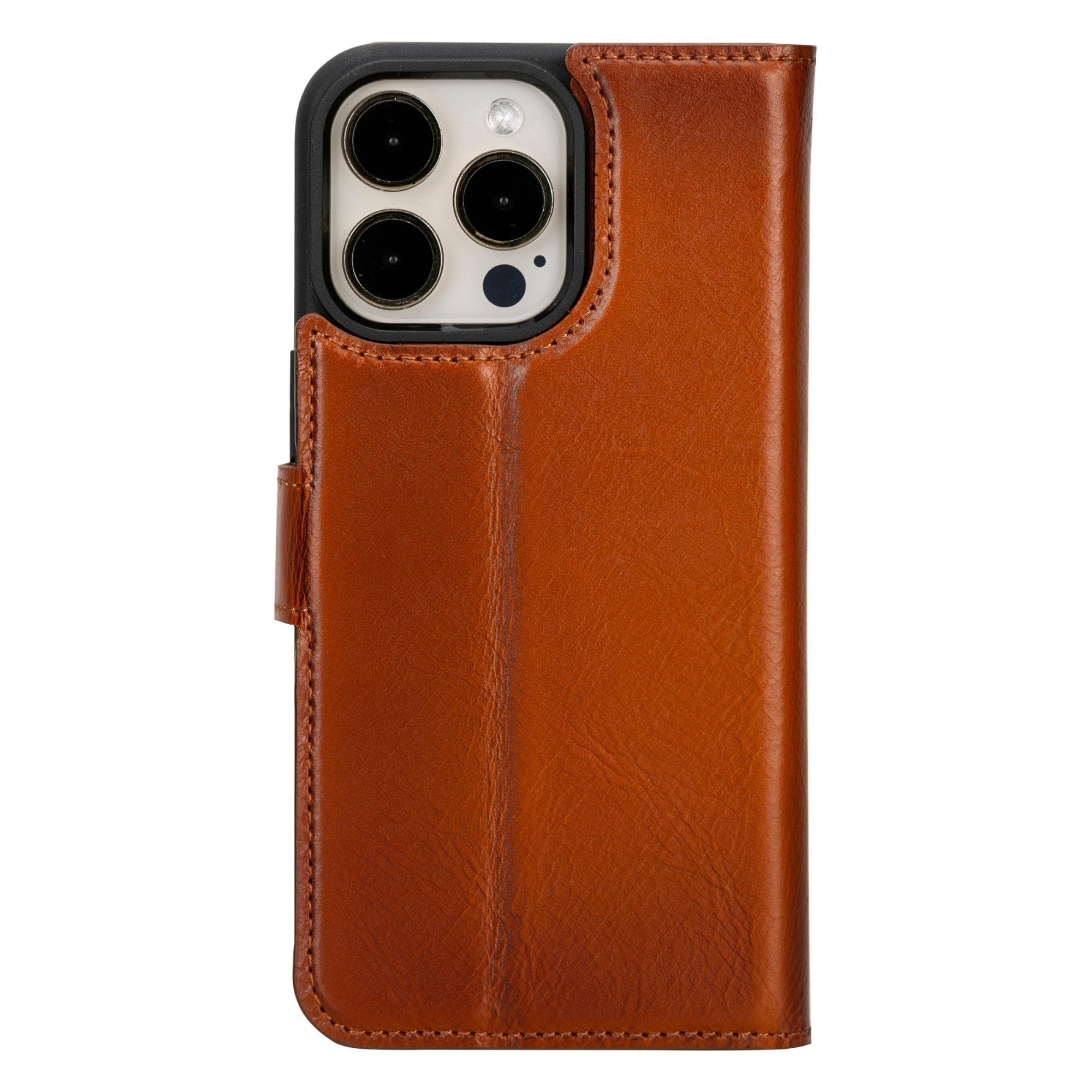 Magic iPhone 15 Genuine Leather Detachable Wallet Case