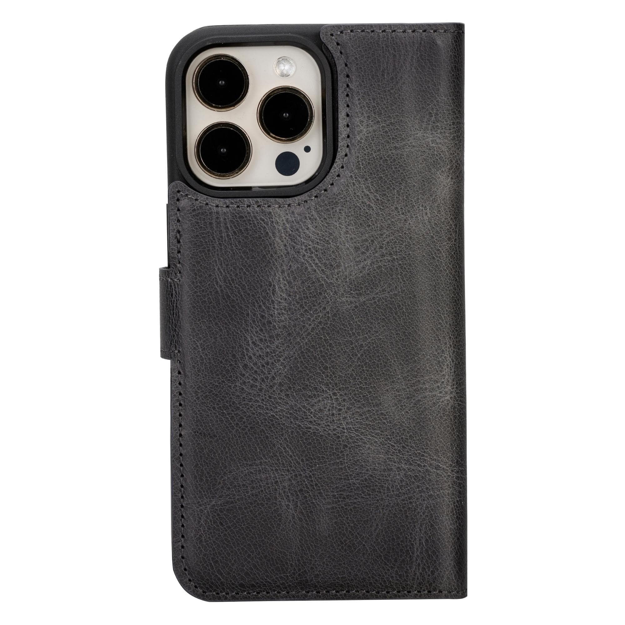 Magic iPhone 15 Pro Genuine Leather Detachable Wallet Case