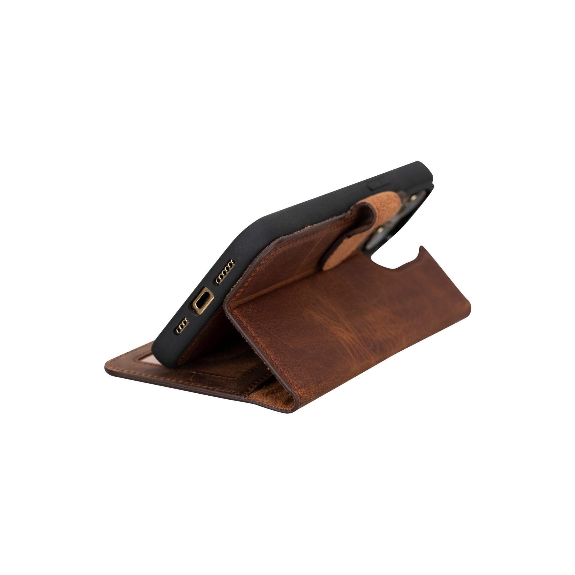 Magic iPhone 15 Genuine Leather Detachable Wallet Case