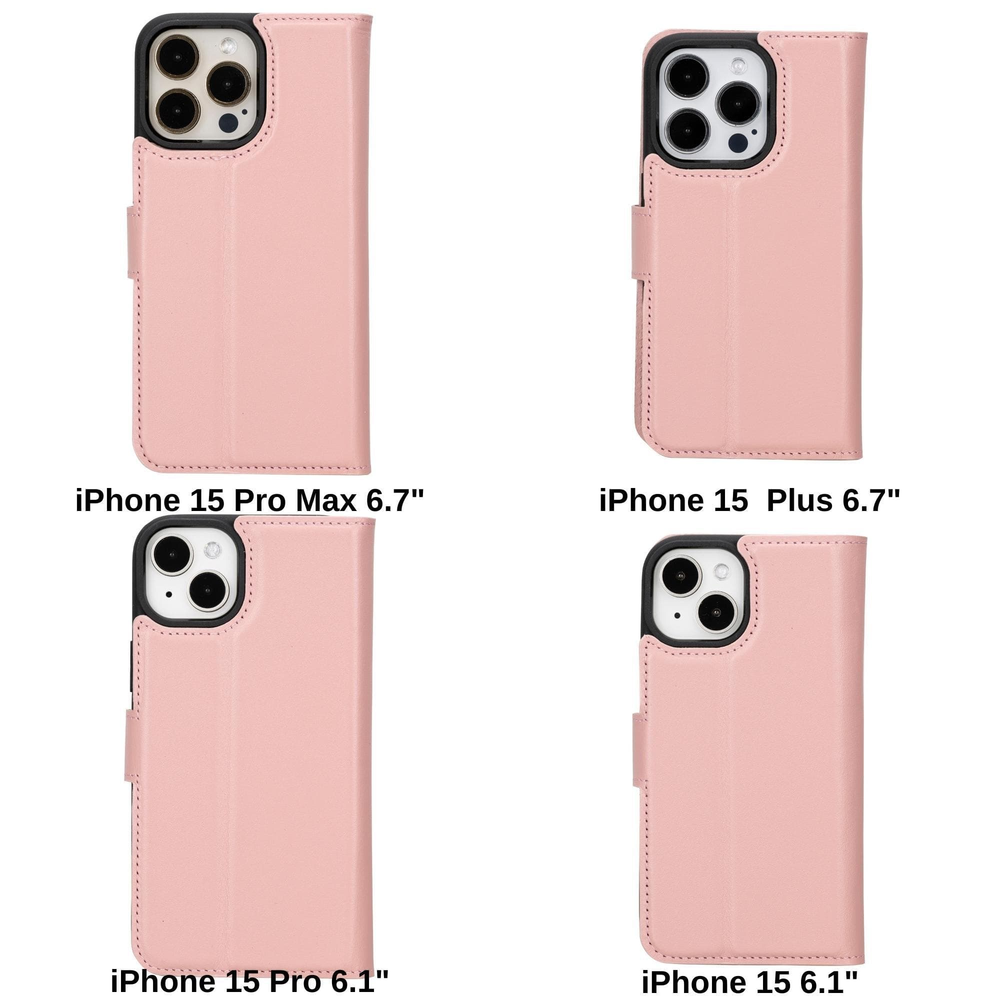 Magic iPhone 15 Pro Max Genuine Leather Detachable Wallet Case