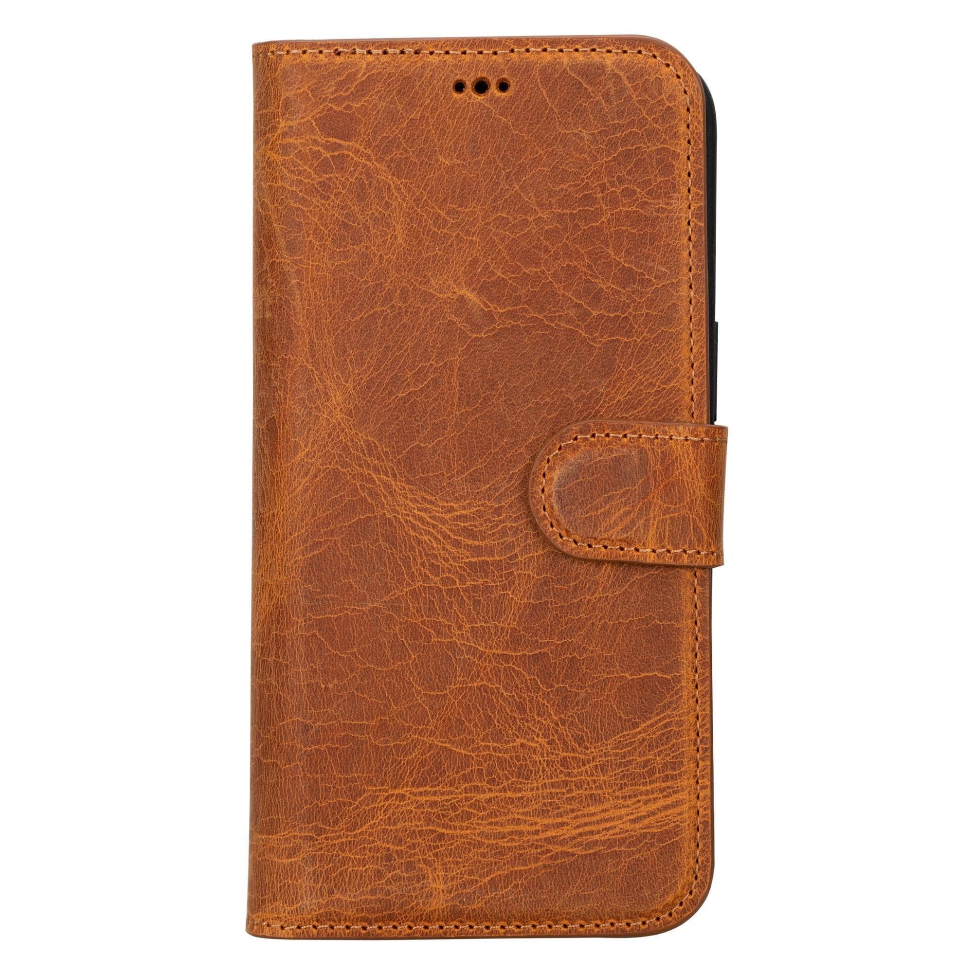 Magic iPhone 15 Pro Genuine Leather Detachable Wallet Case
