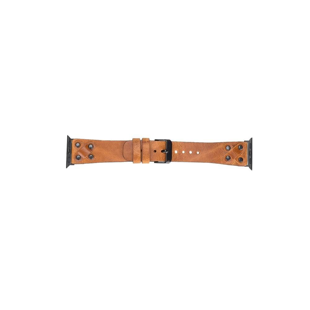 Cross Genuine Leather Apple Watch Band with Black Trok
