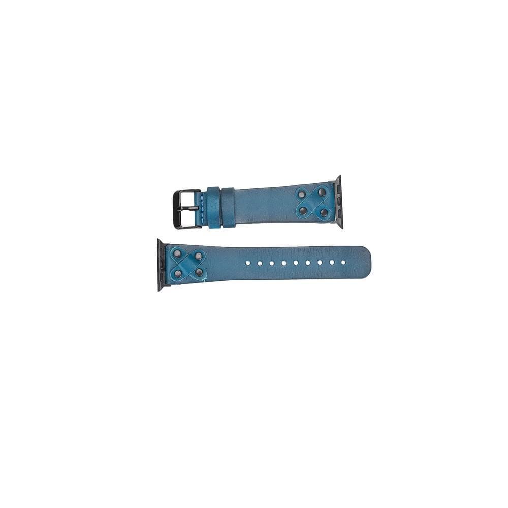 Cross Genuine Leather Apple Watch Band with Black Trok