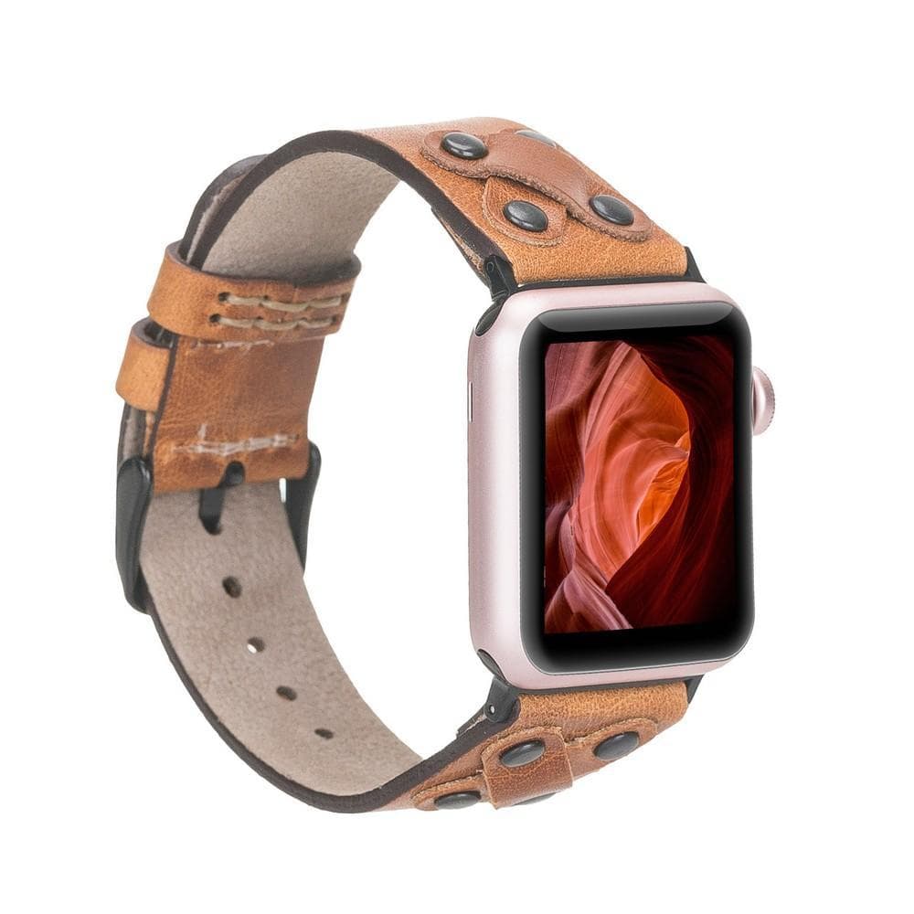 Cross Genuine Leather Apple Watch Band with Black Trok