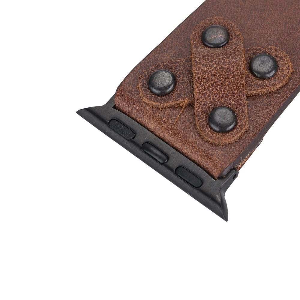 Cross Genuine Leather Apple Watch Band with Black Trok