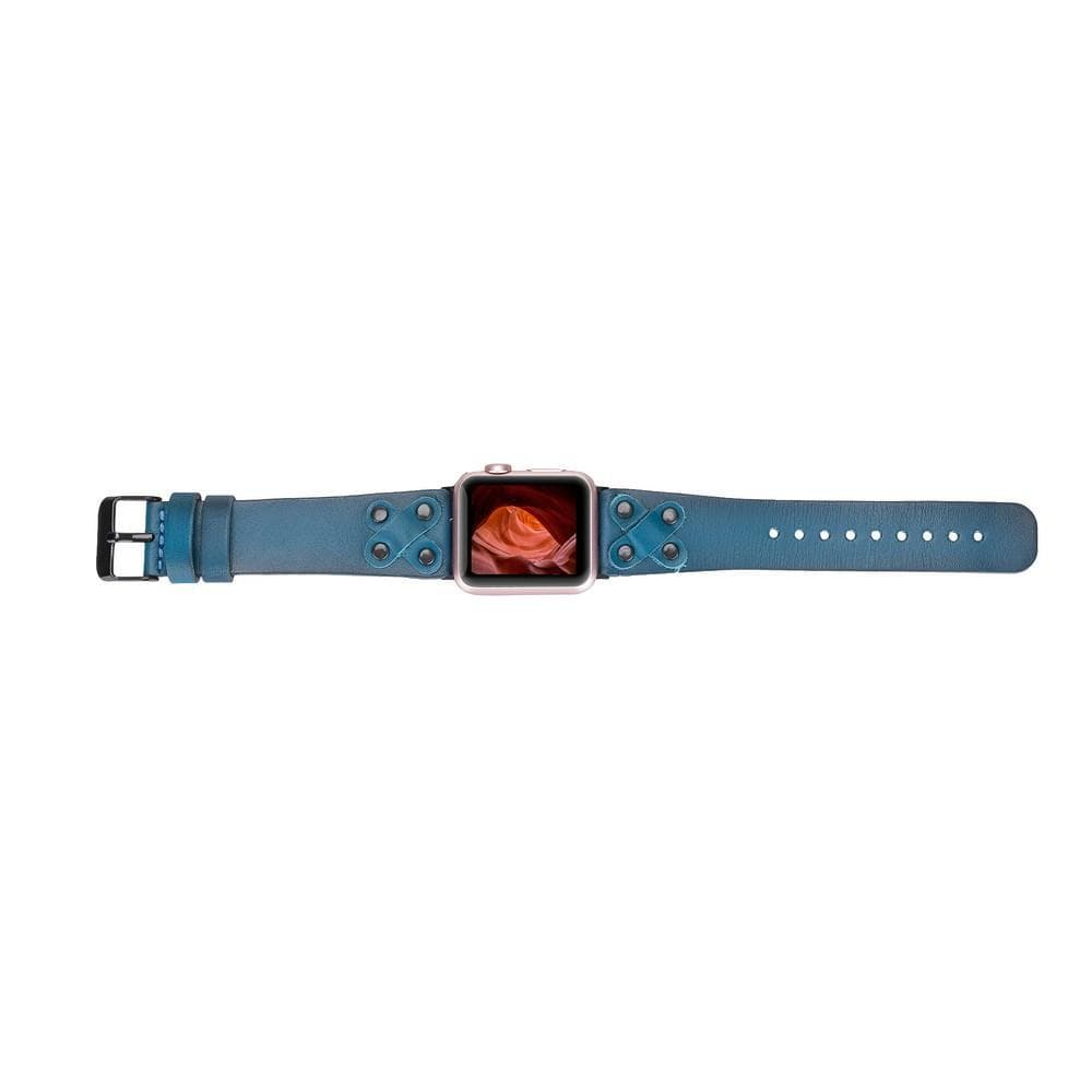 Cross Genuine Leather Apple Watch Band with Black Trok