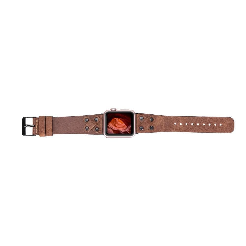 Cross Genuine Leather Apple Watch Band with Black Trok