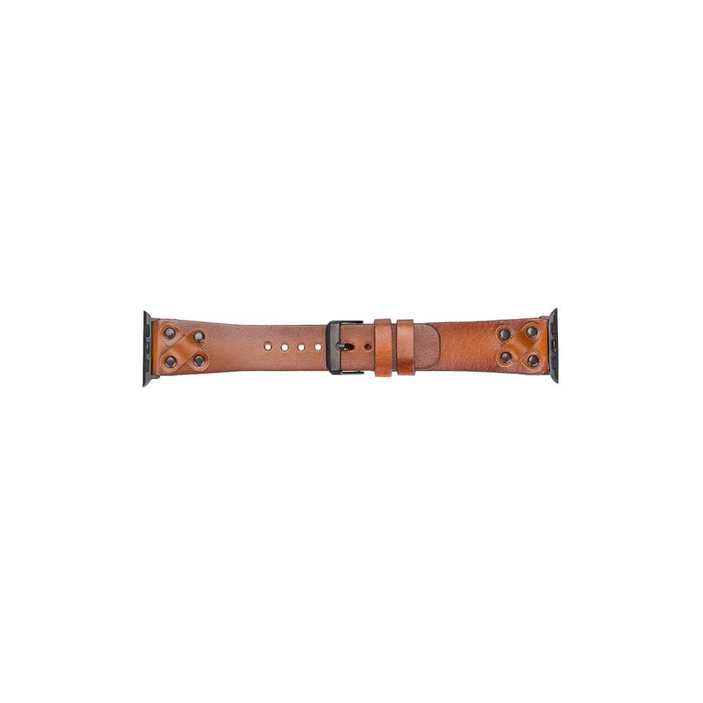 Cross Genuine Leather Apple Watch Band with Black Trok