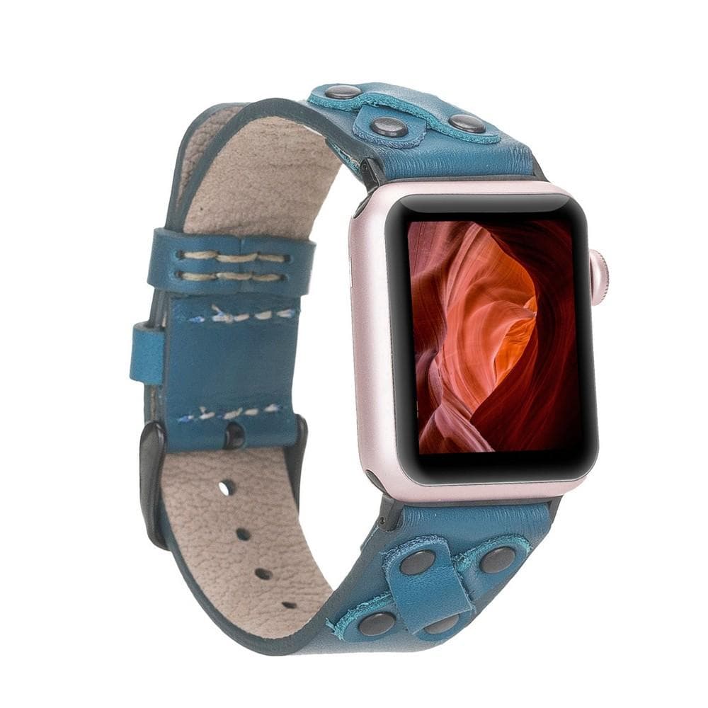 Cross Genuine Leather Apple Watch Band with Black Trok