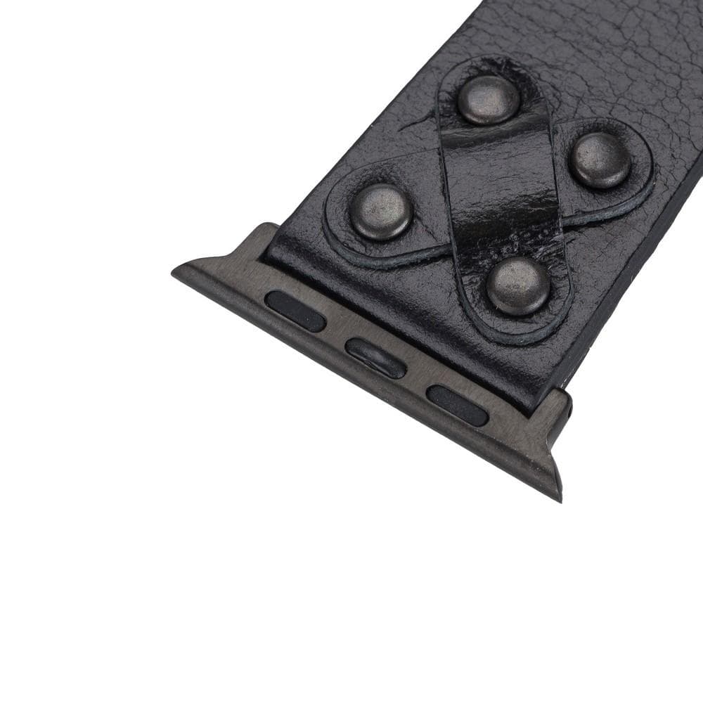 Cross Genuine Leather Apple Watch Band with Black Trok