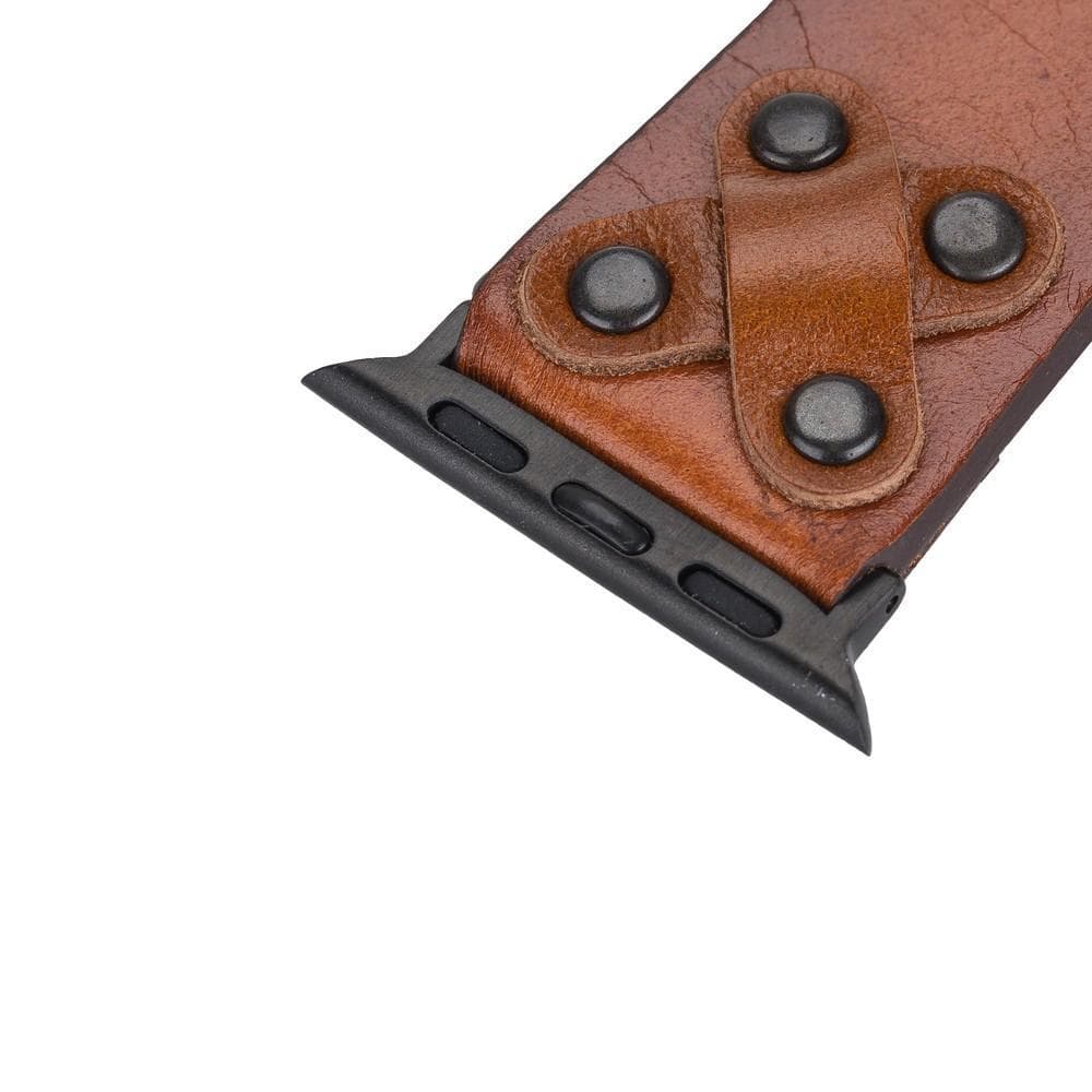 Cross Genuine Leather Apple Watch Band with Black Trok