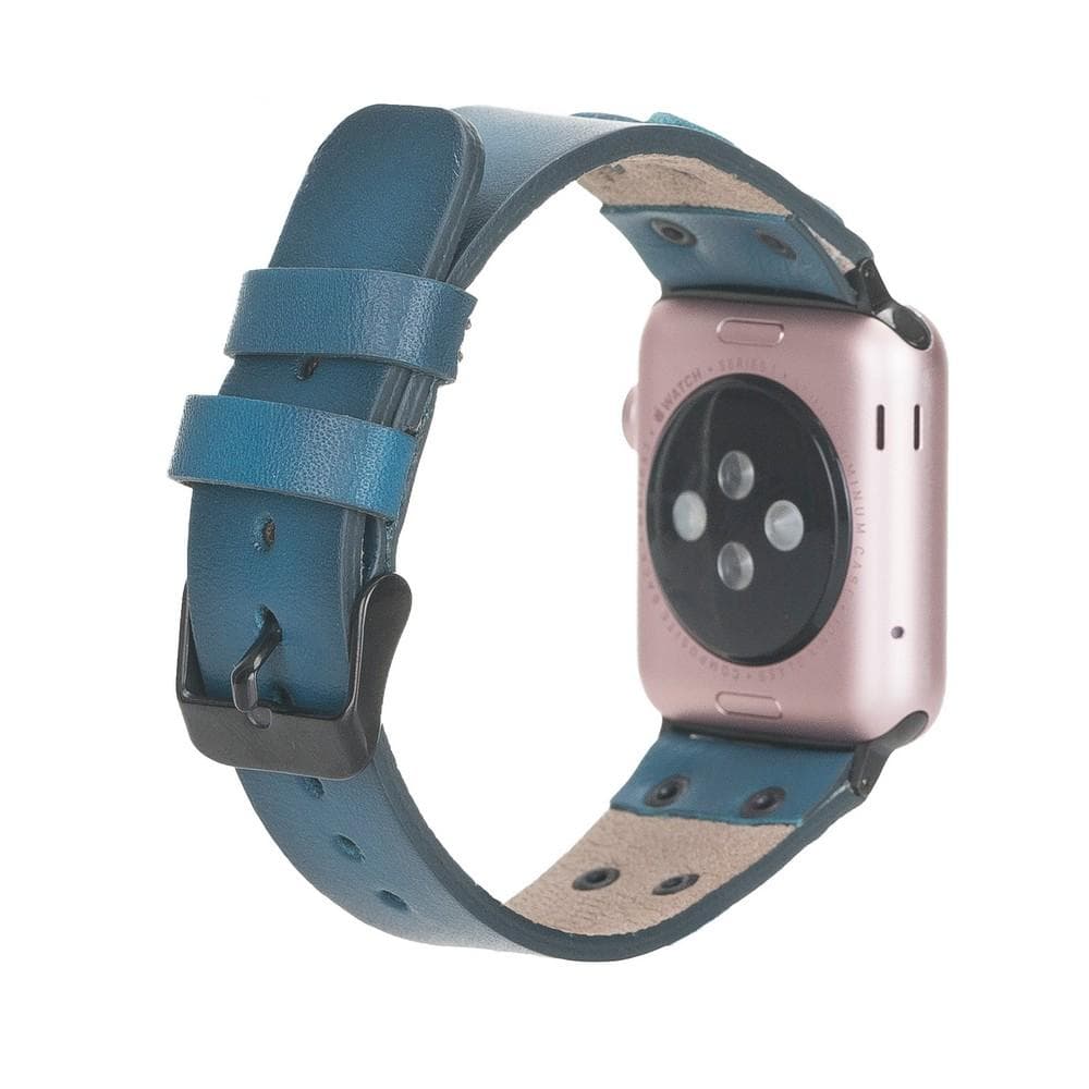 Cross Genuine Leather Apple Watch Band with Black Trok