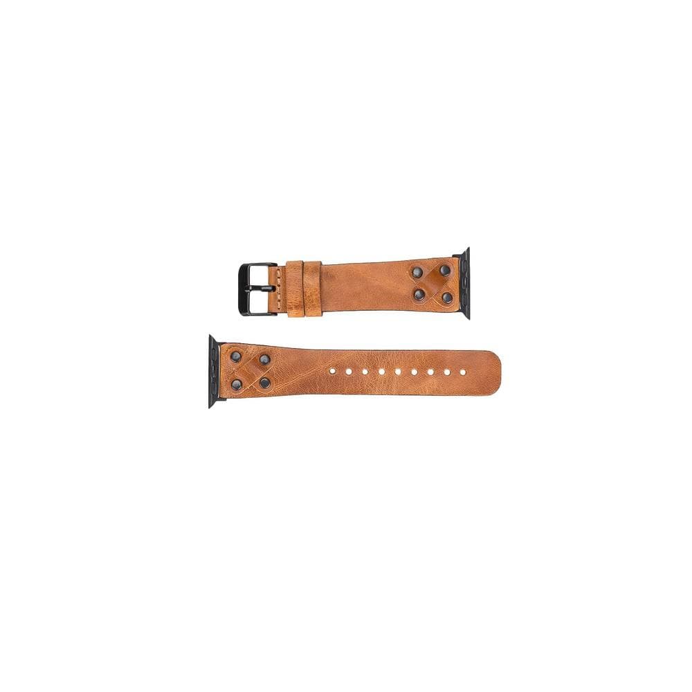 Cross Genuine Leather Apple Watch Band with Black Trok