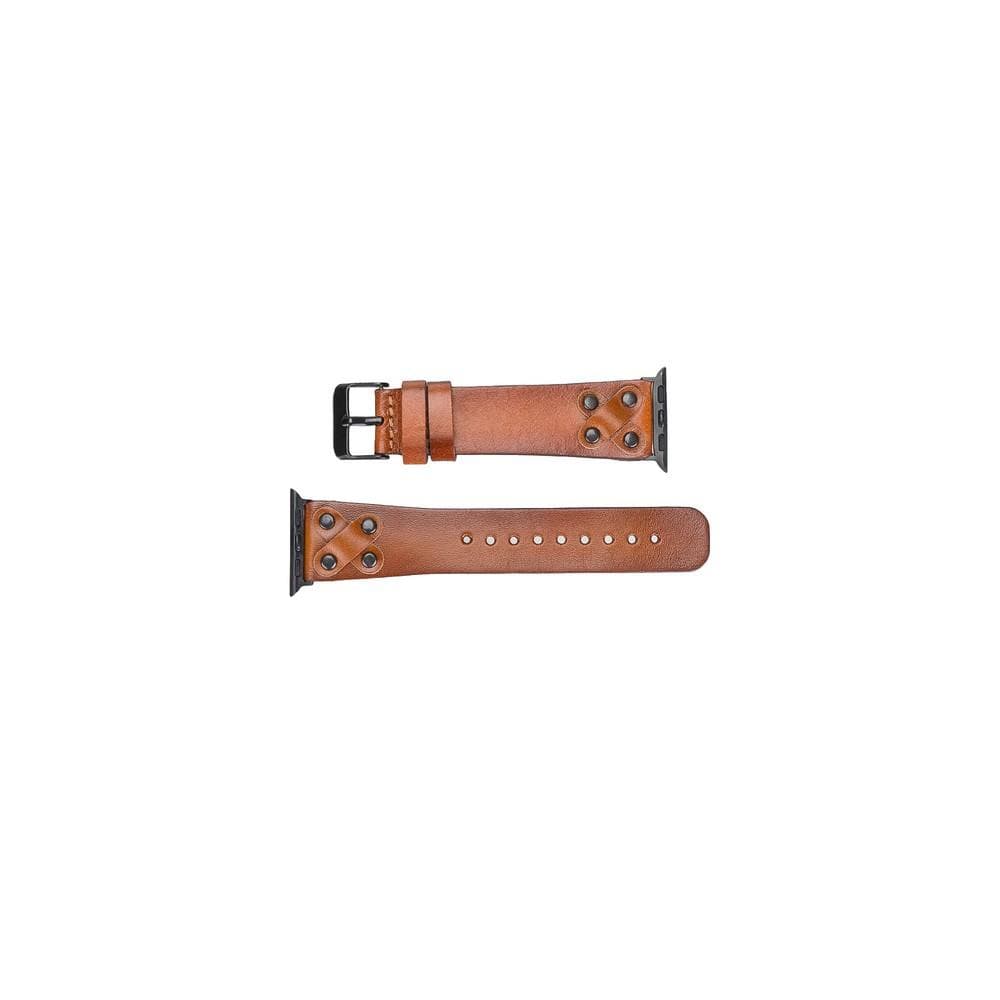 Cross Genuine Leather Apple Watch Band with Black Trok