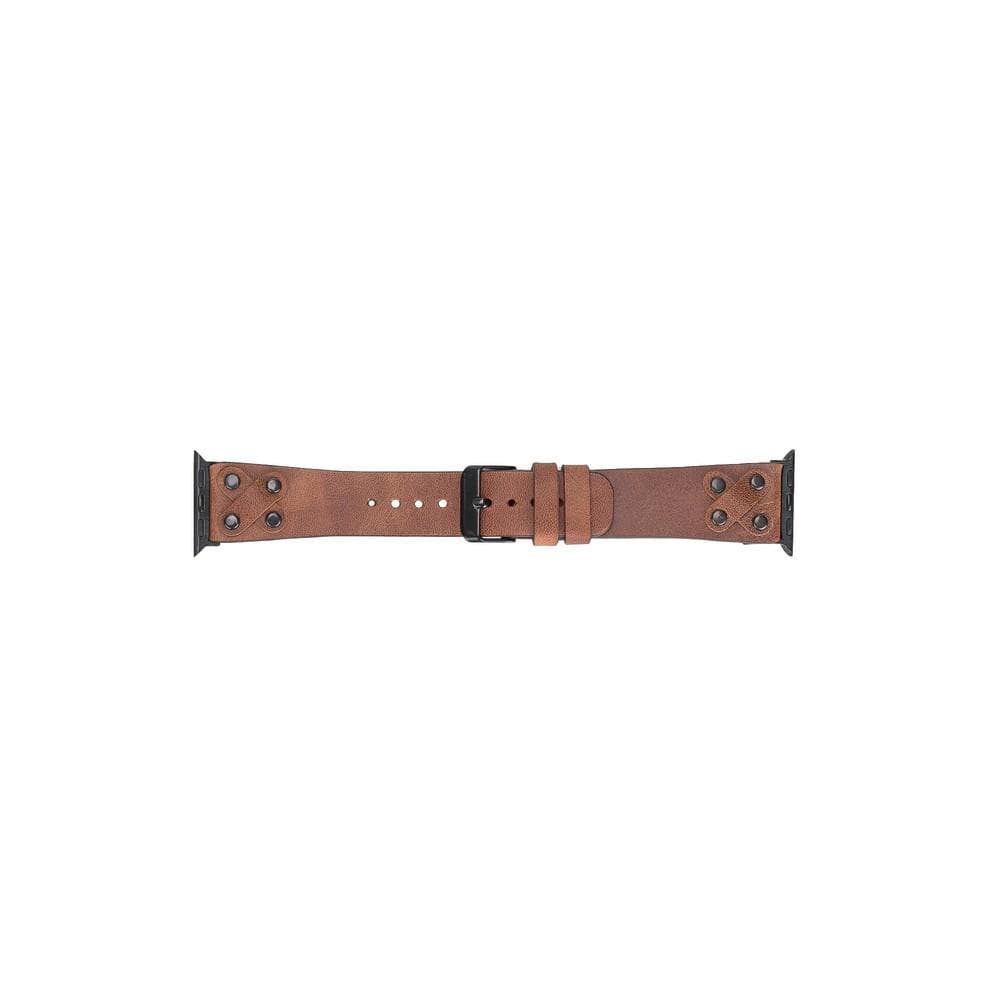 Cross Genuine Leather Apple Watch Band with Black Trok