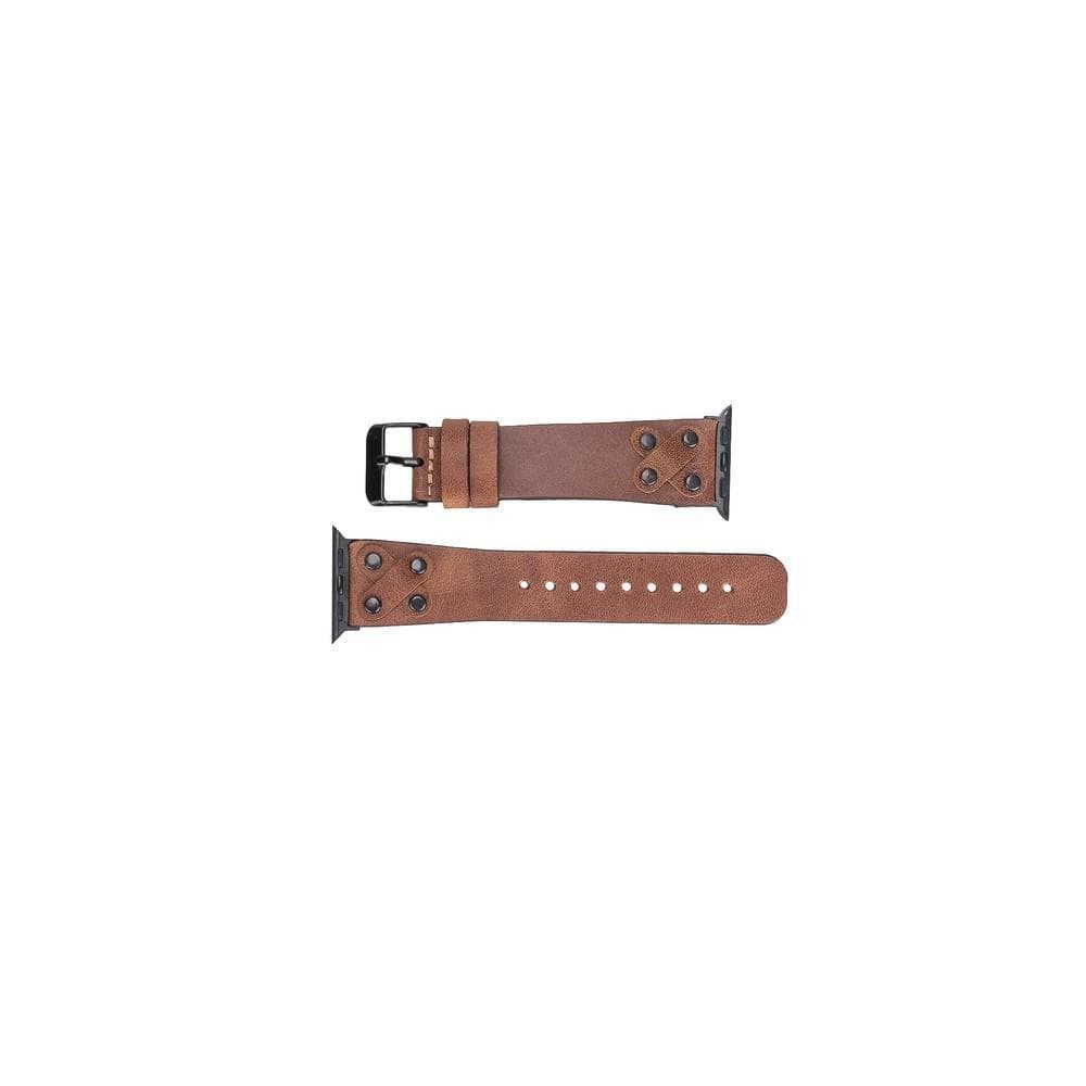 Cross Genuine Leather Apple Watch Band with Black Trok