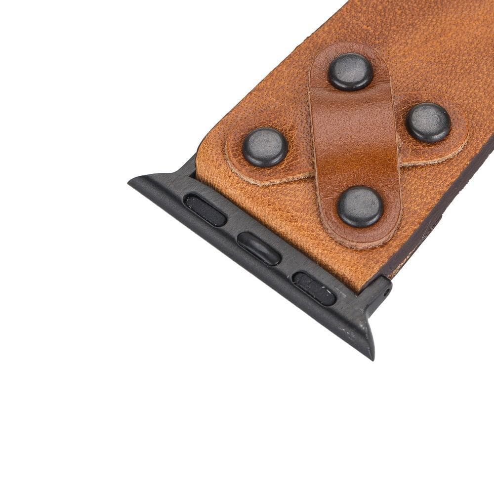 Cross Genuine Leather Apple Watch Band with Black Trok