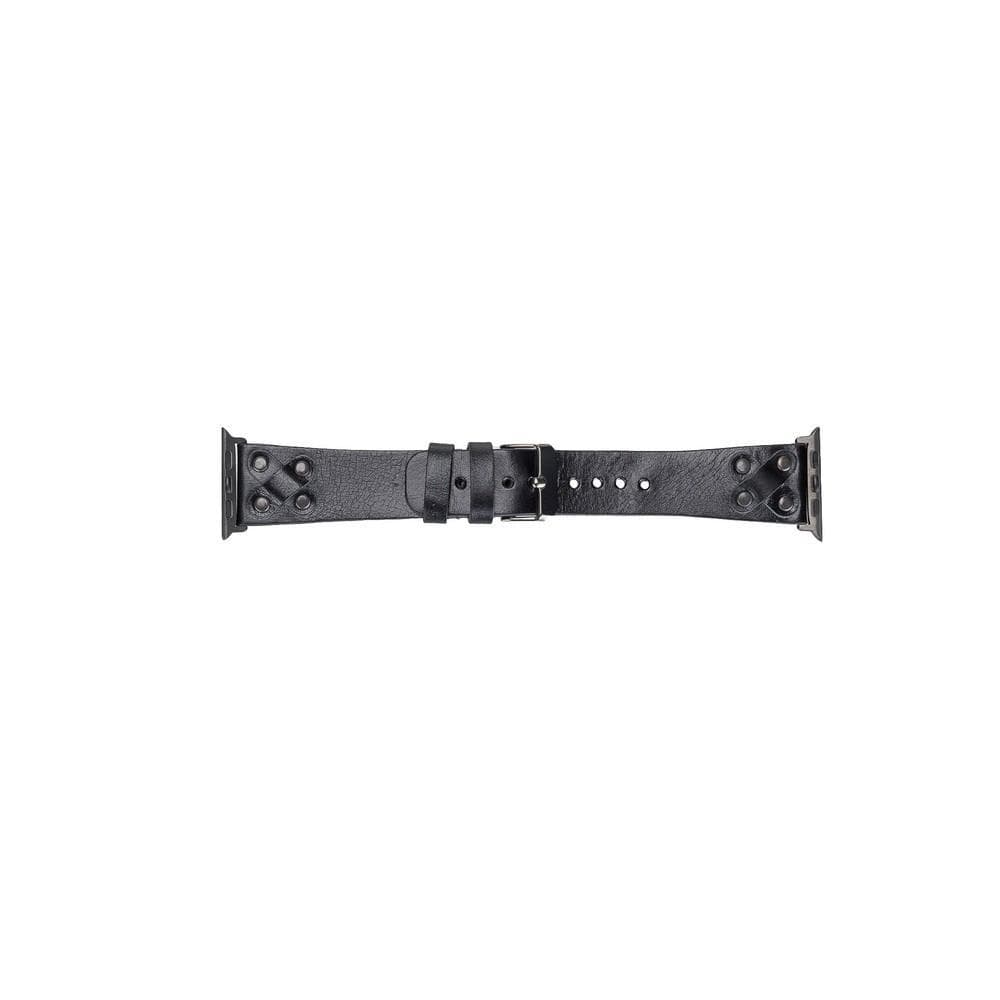 Cross Genuine Leather Apple Watch Band with Black Trok