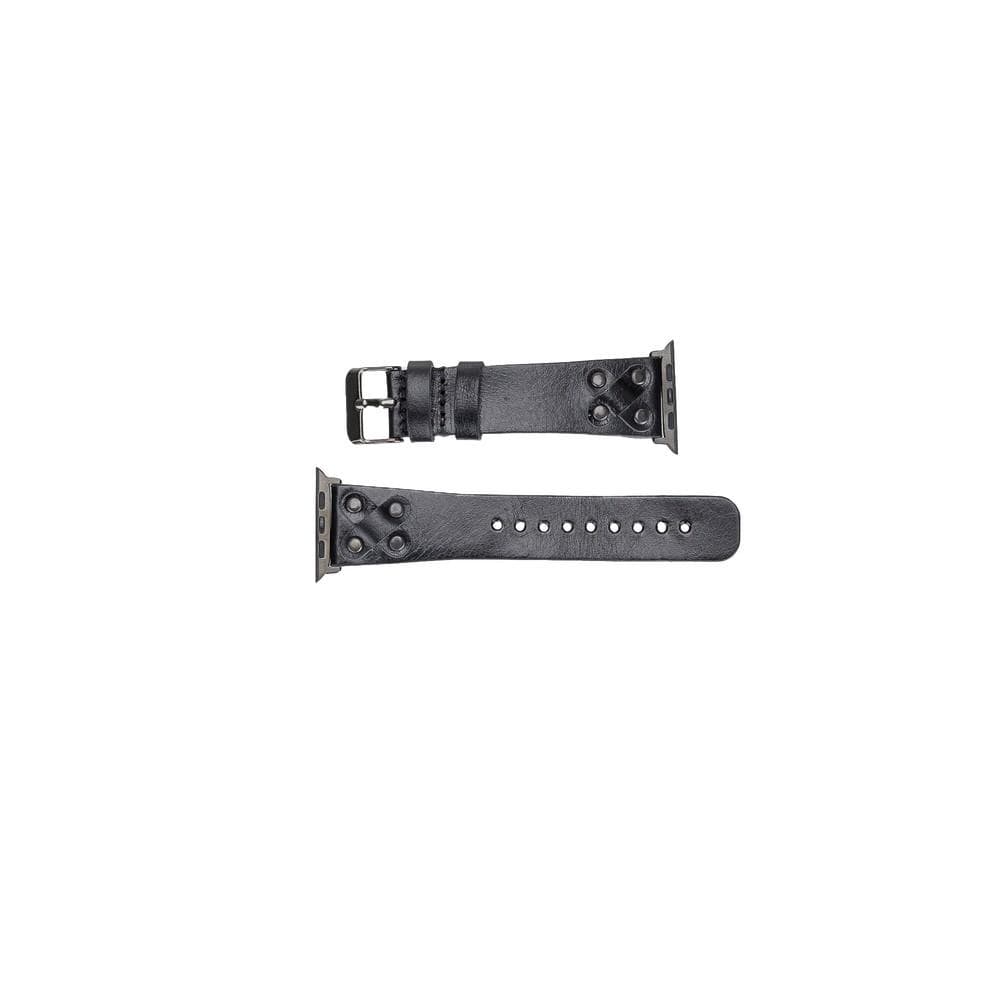 Cross Genuine Leather Apple Watch Band with Black Trok
