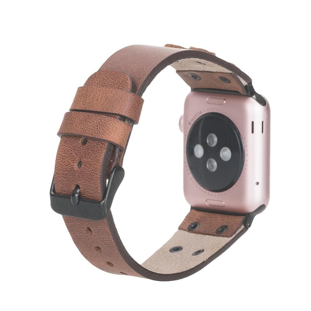 Cross Genuine Leather Apple Watch Band with Black Trok
