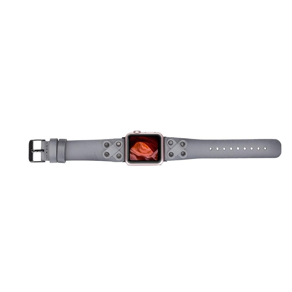 Cross Genuine Leather Apple Watch Band with Black Trok