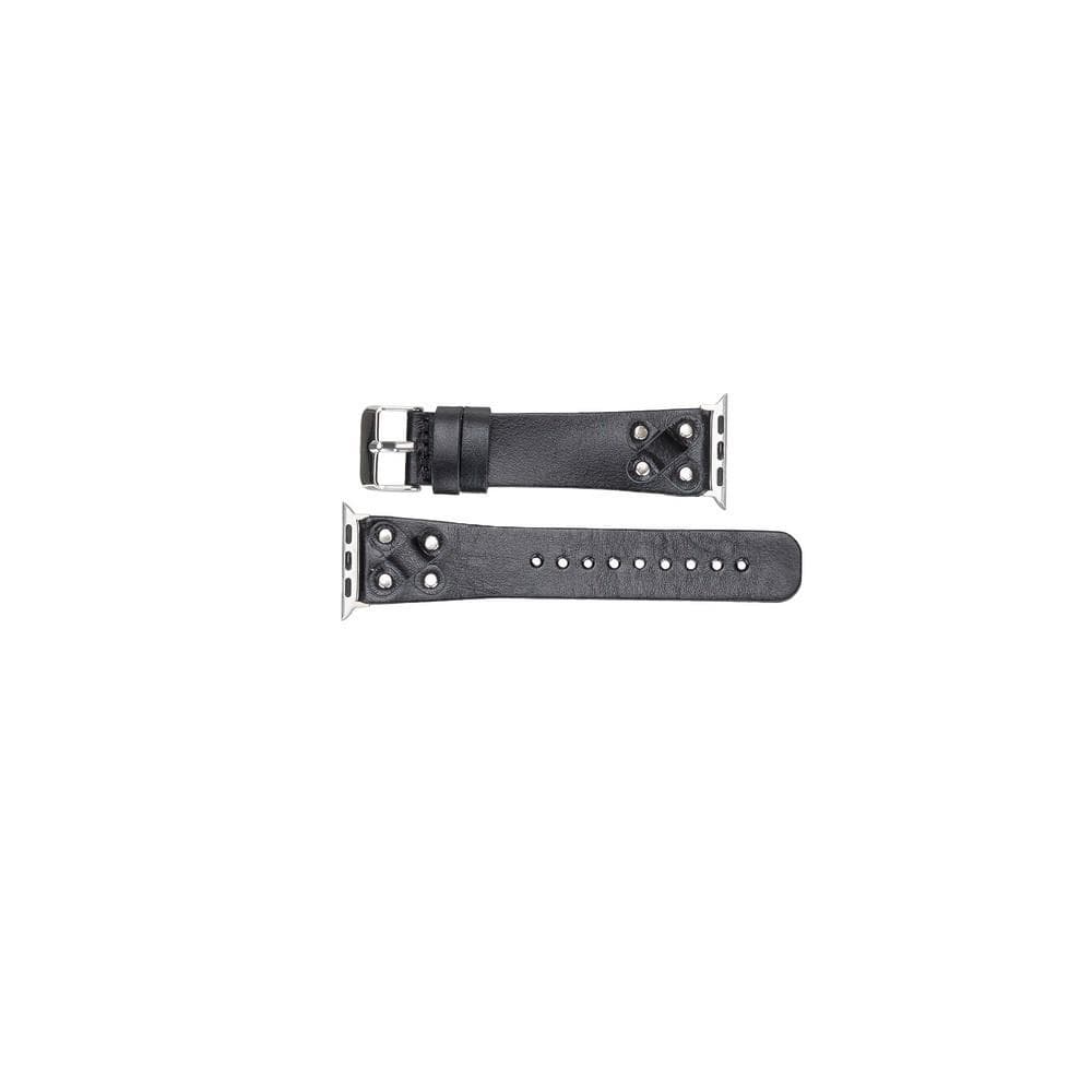 Cross Genuine Leather Apple Watch Band with Silver Trok