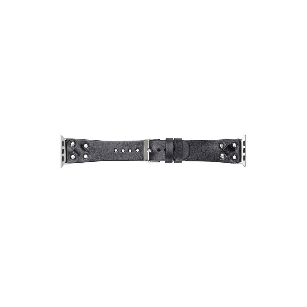 Cross Genuine Leather Apple Watch Band with Silver Trok