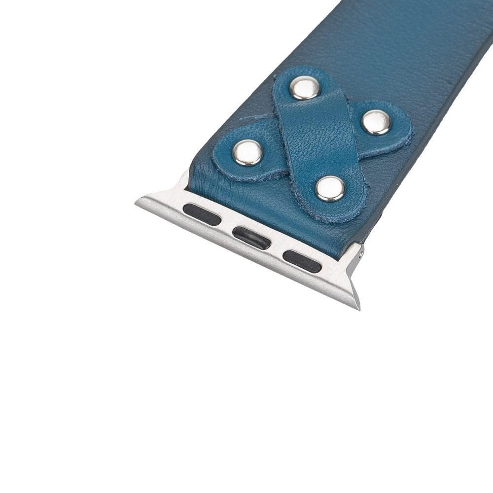 Cross Genuine Leather Apple Watch Band with Silver Trok