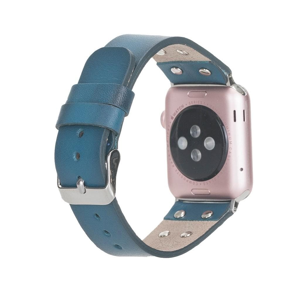 Cross Genuine Leather Apple Watch Band with Silver Trok