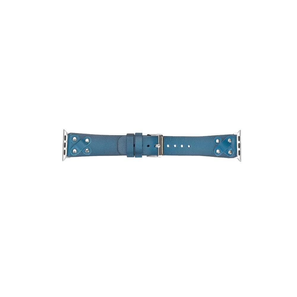 Cross Genuine Leather Apple Watch Band with Silver Trok